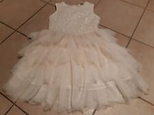 Kleid ärmellos Mädchen, festlich, Pailletten, Volants, weiß, Gr. 152, H&M