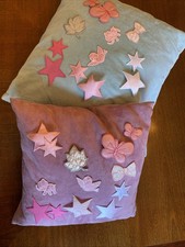 1x SOFAKISSEN SAMT PINK , 2x TURQUISE, REISSVERSCHLUSS, APPLIKATION MÖGLICH