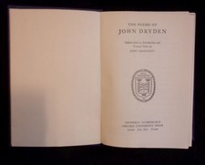 The Poems of John Dryden Sargeaunt, J.: