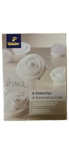 Tchibo 6 Dekoclips Rosen Organza-Seide Weiß Dekoanhänger Elegant