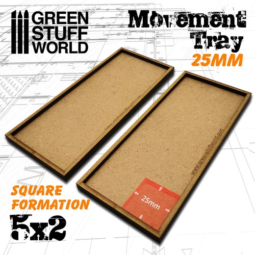 Mdf regimentsbases 25mm 5x2 - regimentsbases,