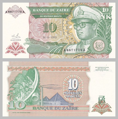 Zaire nouveaux makuta - makuta, 1993