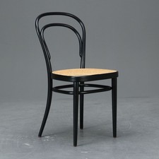 Thonet 214 Wiener Kaffeehausstuhl Bugholz Stuhl Schwarz Geflecht Patina TOP