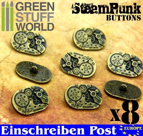 Oval knöpfe steampunk stil - 8x,