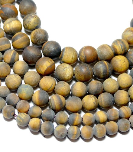 Tigerauge perle kugel matt - tigerauge,