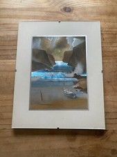 Bild, Boot am Strand, Metalleffekt 30x24