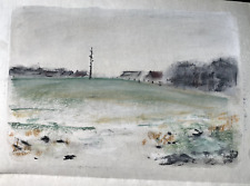 FRANZ EHMKE 1928-2018 DDR MALER °PASTELL WINTER BAUERNHOF UMLAND VON BERLIN SIGN