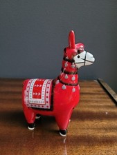 Alpaka/Lama rot, schöne Dekofigur, ca. 14,5cm hoch, ca. 9,5cm lang