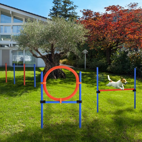 Pawhut hunde agility slalom - pawhut,