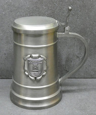 Zinn Bierkrug mit Norderney Wappen / Gegossen / 15cm hoch