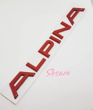 alpina logo Heck emblem BADGE B7 B9 B11 METALL Rot Matt sticker bmw Aufkleber 