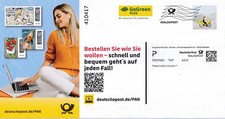 PlusBrief Deutsche Post mit Aufdruck ohne Wert, Postzusteller auf Fahrrad