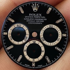 Rolex schwarzes Zifferblatt Luminova für Daytona Zenith Modell Ref 16520 & 16519