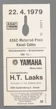 Eintrittskarte ADAC Flugplatzrennen Kassel Calden Motorrad 1979