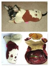 XXS Hunde Pullover Sweater Hoodie kl.Chihuahua mit Rl.20-24cm Smiley* Stickerei 