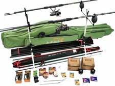 KOMPLETTSET, ANGELSET 2x KARPFENRUTE 3,6m 2x ROLLE TASCHE Bissanzeiger JAXON Z23