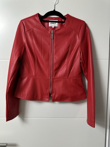 Kunstleder jacke rot only - rot,