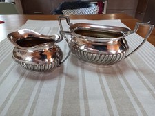 Milch und Zuckerset, versilbert, englisch