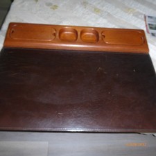 Schreibtischunterlage Dyrlund, Dänemark mit massiver Teakholz-Ablage