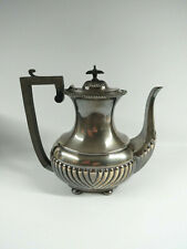 antike englische KAFFEEKANNE versilbert mit Holzgriff H & S 