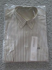 Herren Oberhemd beige mit braunen Streifen Gr. 40 - HP Rössler -