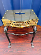 Antiker Messing Fußmann Gusseisen Kamin Fußmann Untersetzer Hocker