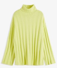 Damen Pullover mint grün mit Rollkragen und Seitenschlitzen Gr. 36 - 54 neu 4384