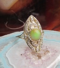 Ω Ring viktorianischer Stil Sterling Silber 925 äthiopischer Opal Gr 17,2