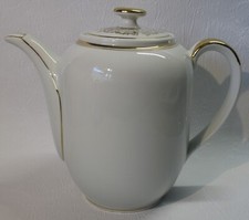 Alte Rieber Mitterteich Bavaria Porzellan-Kaffeekanne 821 mit goldfarbenem Dekor