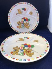 Kinderteller Melamine geteilt mit Bären  2 Stück