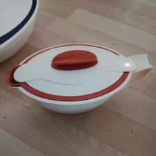 TUPPERWARE Wärmebehälter /Thermo Duo m. Deckel, Creme orange  2,1L und sauciere 