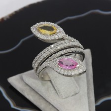 Sale! Wert 4390 € Brillant Saphir Ring 750 18 Karat Weiß Gold