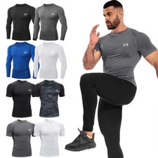 Herren Kompressionsshirt Sportshirt Laufshirt Funktionsshirt T-shirt Gym Fitness