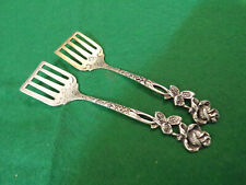 Rosenmuster Rosendekor Paar Sardellenheber in Silber 800er TOP