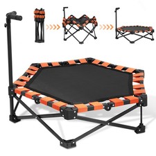 Jumping Fitness Trampolin Klappbar mit Griff 3 verstellbare 150kg Indoor/Outdoor