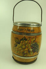 alte Spardose Holz Blech Fass