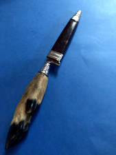 altes Trachtenmesser mit Rehlaufgriff, Hirschfänger Jagdmesser orig.Lederscheide