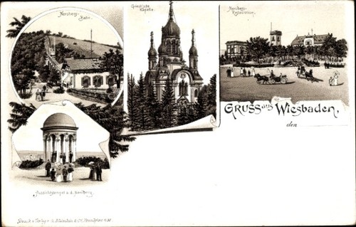 Litho wiesbaden hessen - wiesbaden, in