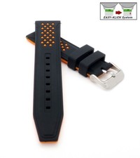 Easy-Klick Silikon Uhrenarmband Modell Sylt schwarz-orange 24 mm