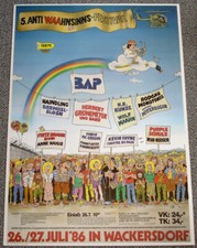 Original Poster Plakat - 5. Anti Waahnsinns-Festival - Wackersdorf , 1986