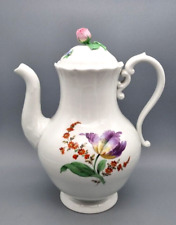 Meissen Porzellan Kaffee Kanne, Blumen Bukett florale Handmalerei, 1. Wahl, bunt