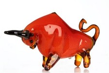 77979 Skulptur Stier Glas  rot