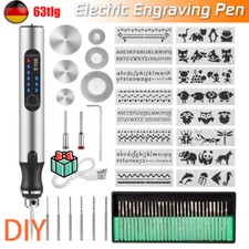 63tlg Gravurstift Satz Gravierstift Elektrische Graviergerät DIY Gravier Set DHL