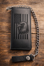 US Flag Eagle Genuine Leather