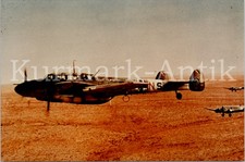 D043 Foto Wehrmacht Farbe colour Repro WL Flugzeug Me110 DAK Afrika im Flug Ju52