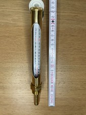 Messing Heizungsthermometer -10°C - 130°C Vertikal 3/4" Tauchhülse Quecksilber