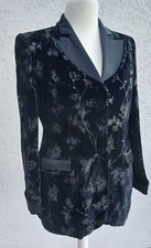 Blazer RENZO Sakko Damen Samt Business Retro Gr.42/44 Viskose/Seide Schwarz Top 