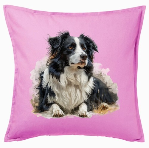 Kissenbezug pink border collie - border,