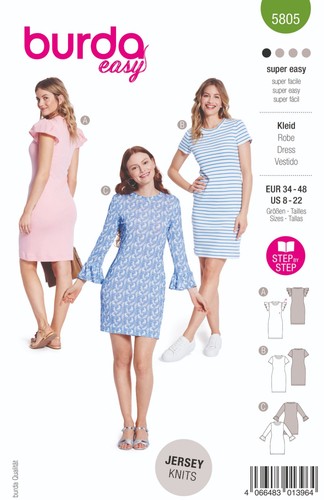 Schnittmuster kleid burda 5805 - schnittmuster,
