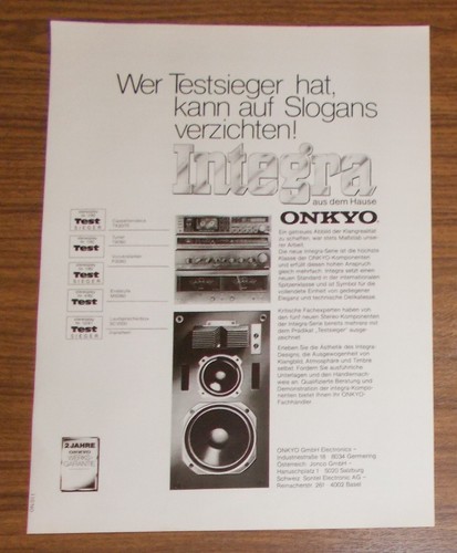 Seltene werbung vintage onkyo - werbung,